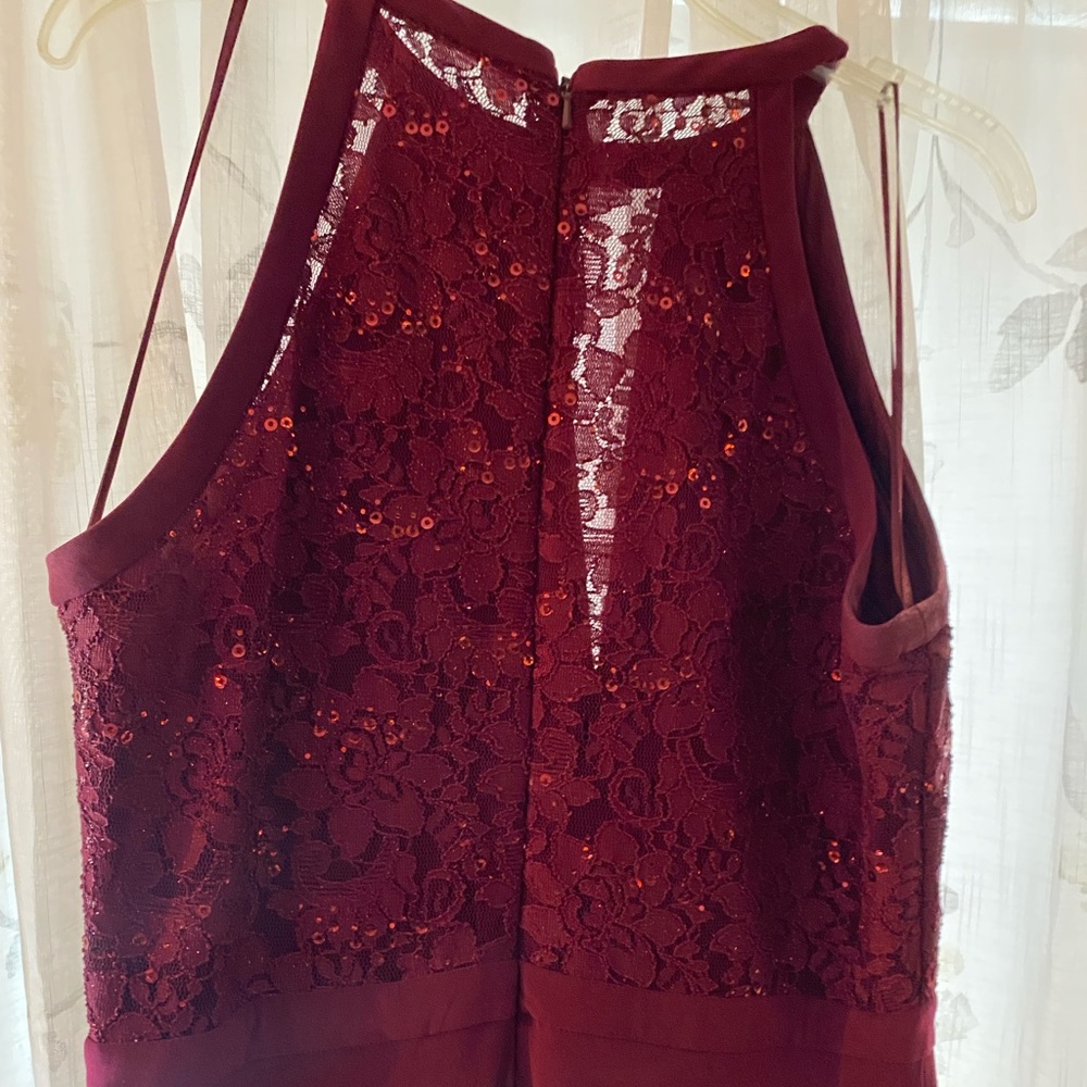 WINE RED LONG DRESS - Picture 5 of 6